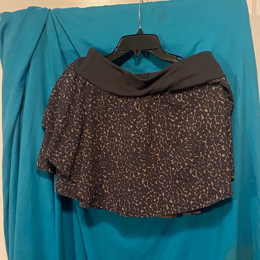 Varley Black and Brown Mini Skirt